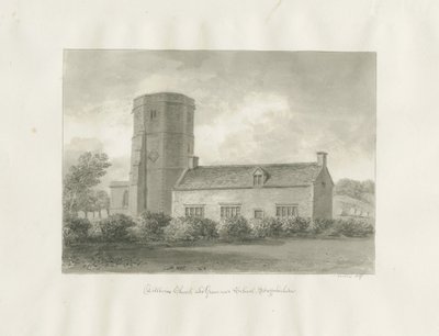Dilhorne - Kirche und Gymnasium von John Buckler