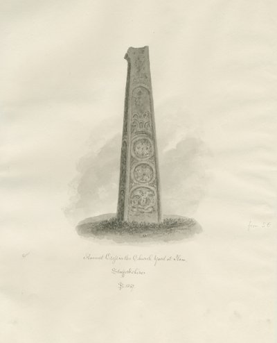 Ilam Kirche - Antikes Kreuz von John Buckler