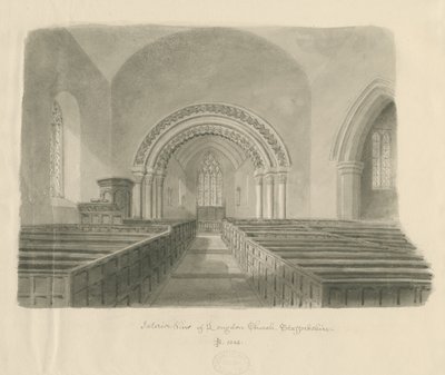 Innenraum der Kirche von Longdon von John Buckler