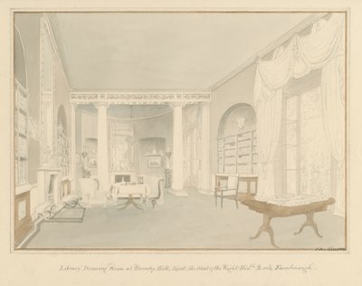 Bromley Hill - Innenansicht des Bibliothekszeichensaals von John Buckler