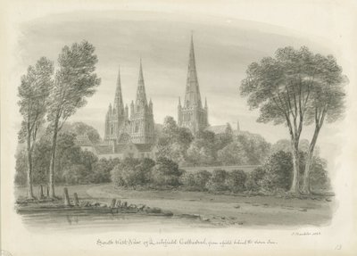 Lichfield Kathedrale - Südwestansicht von John Buckler