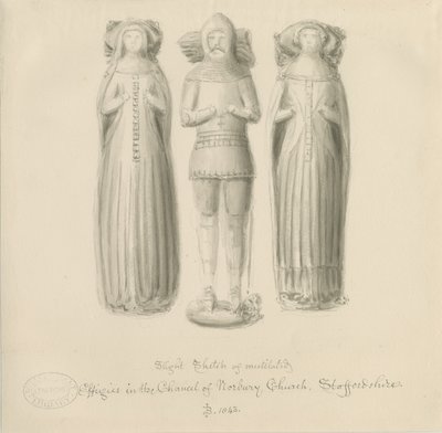 Norbury Kirche - Effigie [von Sir Edward Botiler] von John Buckler