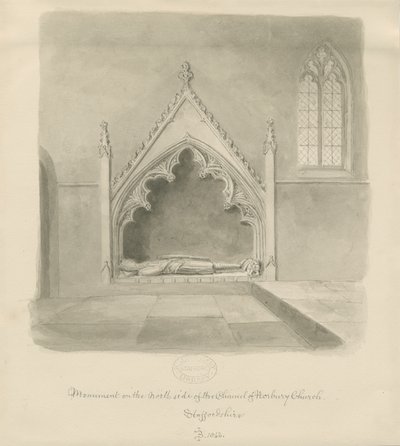 Norbury Kirche - Denkmal für Ralph le Botiler (1843) von John Buckler