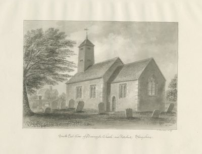Patshull - Boningale Church (Sepia-Waschzeichnung) von John Buckler