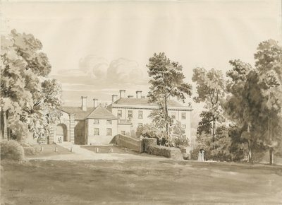 Patshull House: Sepia-Waschzeichnung, August 1820 von John Buckler
