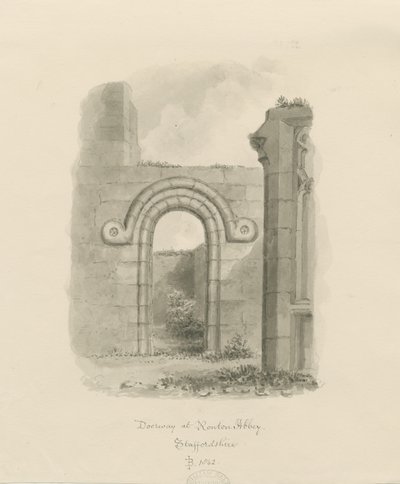 Ranton Abbey [Priory] - Überreste eines Türdurchgangs von John Buckler