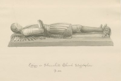 Shareshill Kirche - Monumentale Effigie [von Sir Humphrey Swynnerton] von John Buckler