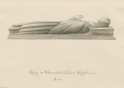 Shareshill Church - Monumentale Effigie [Cassandra Swynnerton] von John Buckler