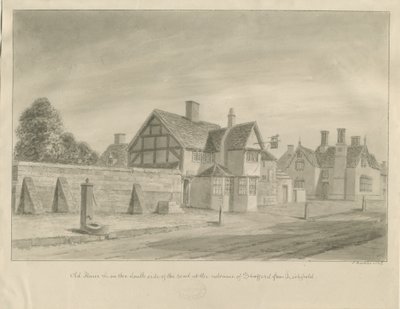 Stafford - [Das Weiße Löwen Gasthaus]: Sepiazeichnung, 1842 von John Buckler