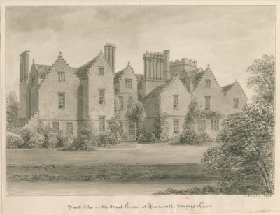Tamworth - Das Grabenhaus: Sepia-Zeichnung von John Buckler