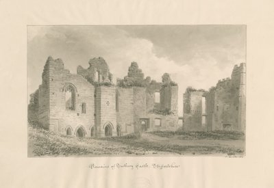 Tutbury Castle - Überreste vom Inneren Hof von John Buckler