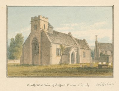 Wiltshire - Teffont Evias Kirche von John Buckler