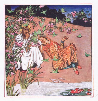 Liebe leicht, Illustration aus The Garden of Kama (and other lyrics from India), 1920 von John Byam Liston Shaw