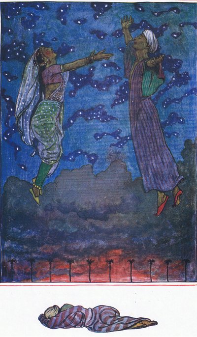 Drei Lieder von Zahir-u-Din, Illustration aus The Garden of Kama (and other lyrics from India), 1920 von John Byam Liston Shaw