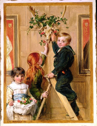 Dekorieren mit Stechpalmen, 1881 von John Callcott Horsley