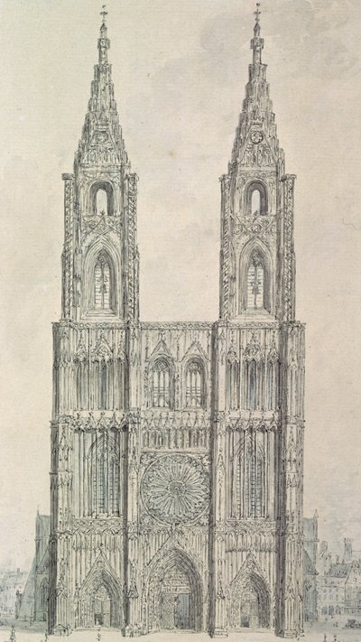 Westfassade des Straßburger Münsters von John Carter