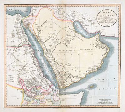 Neue Karte von Arabien, einschließlich Ägypten, Abessinien, dem Roten Meer usw. aus den neuesten Quellen von John Cary