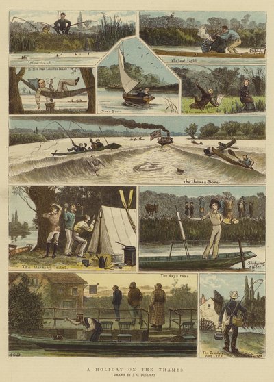 Ein Feiertag auf der Themse (Chromolithografie) von John Charles (after) Dollman