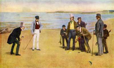 Das Stymie, ein Vierer beim Golfspielen in North Berwick von John Charles (after) Dollman