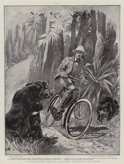 Eine haarsträubende Flucht, ein Radfahrerabenteuer in Ceylon von John Charlton