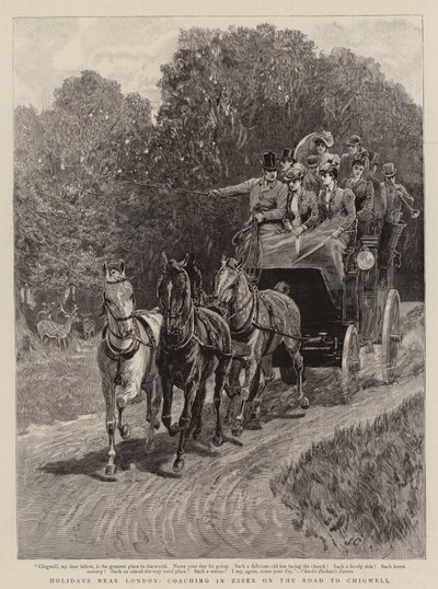 Ferien in der Nähe von London, Kutschfahrt in Essex auf dem Weg nach Chigwell von John Charlton
