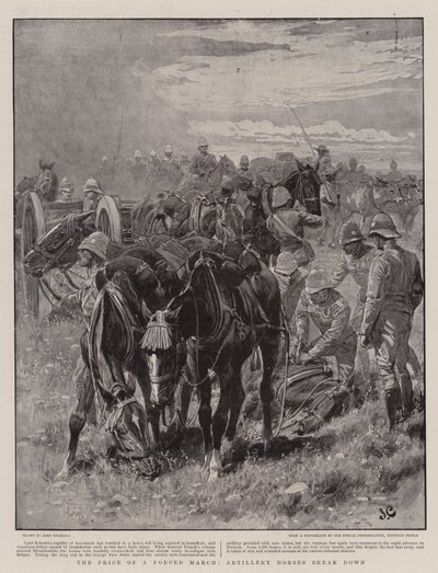 Der Preis eines erzwungenen Marsches, Artilleriepferde brechen zusammen von John Charlton