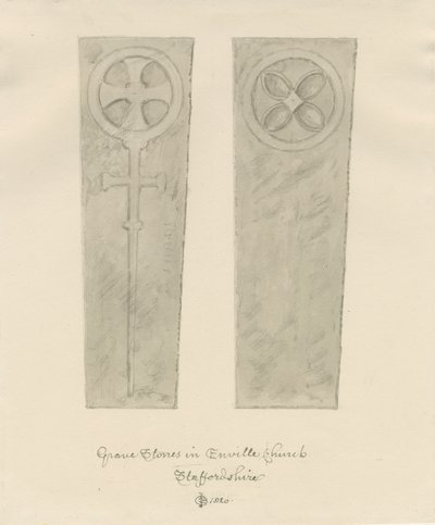 Enville Kirche - Grabsteine von John Chessell Buckler