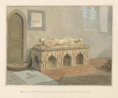 Essex - Earls Colne Kirche - Denkmal, 1824 von John Chessell Buckler