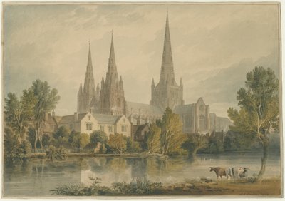 Lichfield Kathedrale - Südwestansicht von John Chessell Buckler