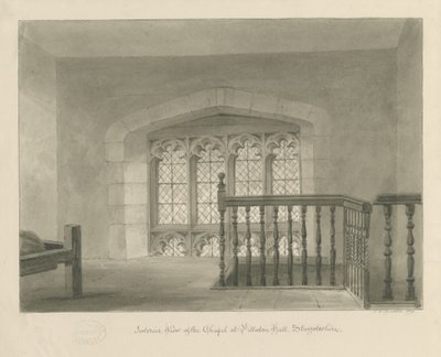 Pillaton Hall - Innenraum der Kapelle: Sepiazeichnung, 1841 von John Chessell Buckler