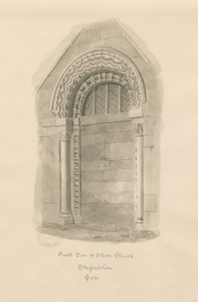 Stowe Kirche - Südportal von John Chessell Buckler