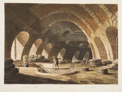 Kornmarkt, Illustration aus Versailles, Paris und Saint Denis, veröffentlicht 1805 von John Claude Nattes