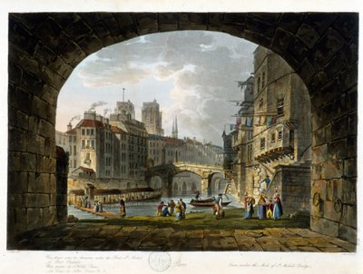 Paris: le Pont Chatelet ou le Peute Pont - in „Paris vu par J.C. Matttes“, ed. Miller, London von John Claude Nattes