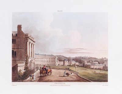 Der Halbmond, aus "Bath Illustrated by a Series of Views", 1806 von John Claude Nattes