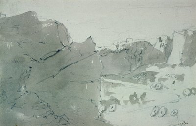 Ein Steinbruch für Mühlsteine in Derbyshire, 1801 von John Constable