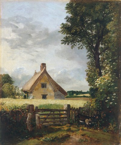 Ein Cottage in einem Kornfeld, 1815-1818 von John Constable