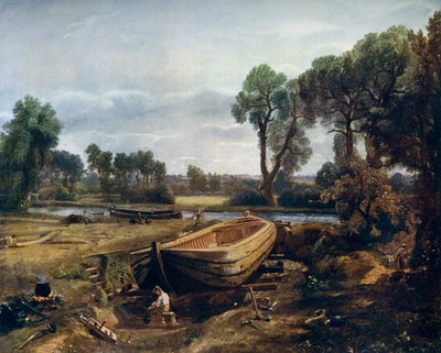 Bootsbau in der Nähe der Flatford-Mühle, 1815 von John Constable
