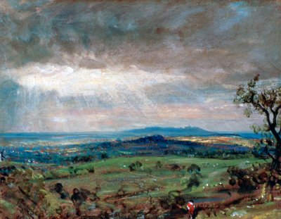 Hampstead Heath mit Harrow in der Ferne, um 1821 von John Constable