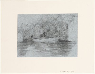 Ruderboot unter einem Ufer vertäut von John Constable