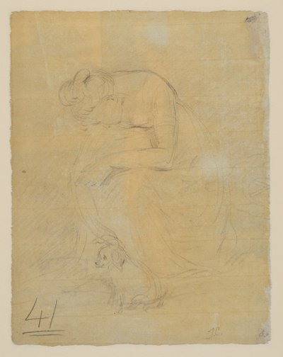 Sitzende Frau mit einem Hund zu ihren Füßen, verso, ca. 1806 von John Constable