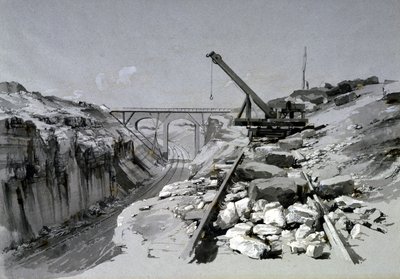 Blisworth Cutting, Northamptonshire, von oben, 2. Juli 1837 von John Cooke Bourne