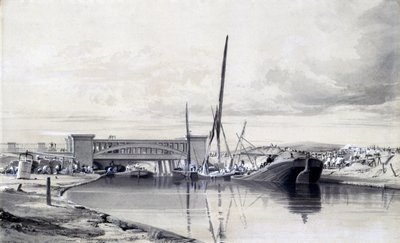Brücke über den Regents Canal, April 1837 von John Cooke Bourne