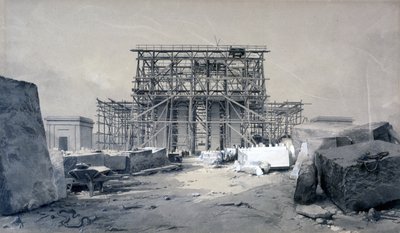 Bau des Euston Arch, Januar 1838 von John Cooke Bourne