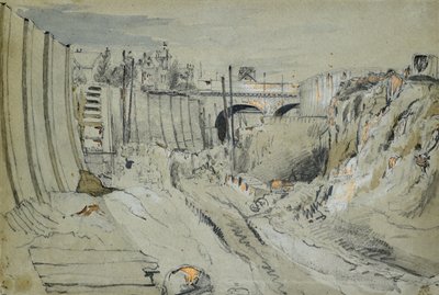 Bau der London und Birmingham Eisenbahn, ca. 1835 von John Cooke Bourne