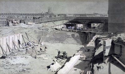 Hampstead Road Bridge, von der Camden-Seite, 16. August 1836 von John Cooke Bourne