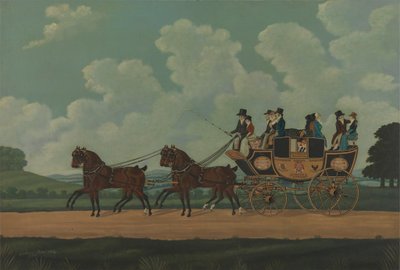 J. & W. Chaplins Dover-London Postkutsche auf der Straße von John Cordrey