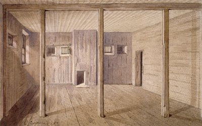 Innenansicht des White Lyon Prison, Borough High Street, Southwark, London von John Crowther