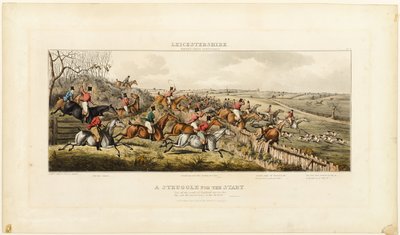 Ein Kampf um den Start, Platte eins aus The Leicestershire Hunt von John Dean Paul