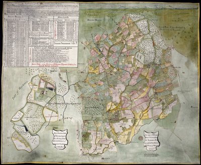 Karte des Waldes und Herrenhauses von Fecknam (Feckenham) von John Doharty