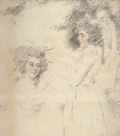 Porträt von Georgiana, Herzogin von Devonshire und Lady Elizabeth Foster von John Downman